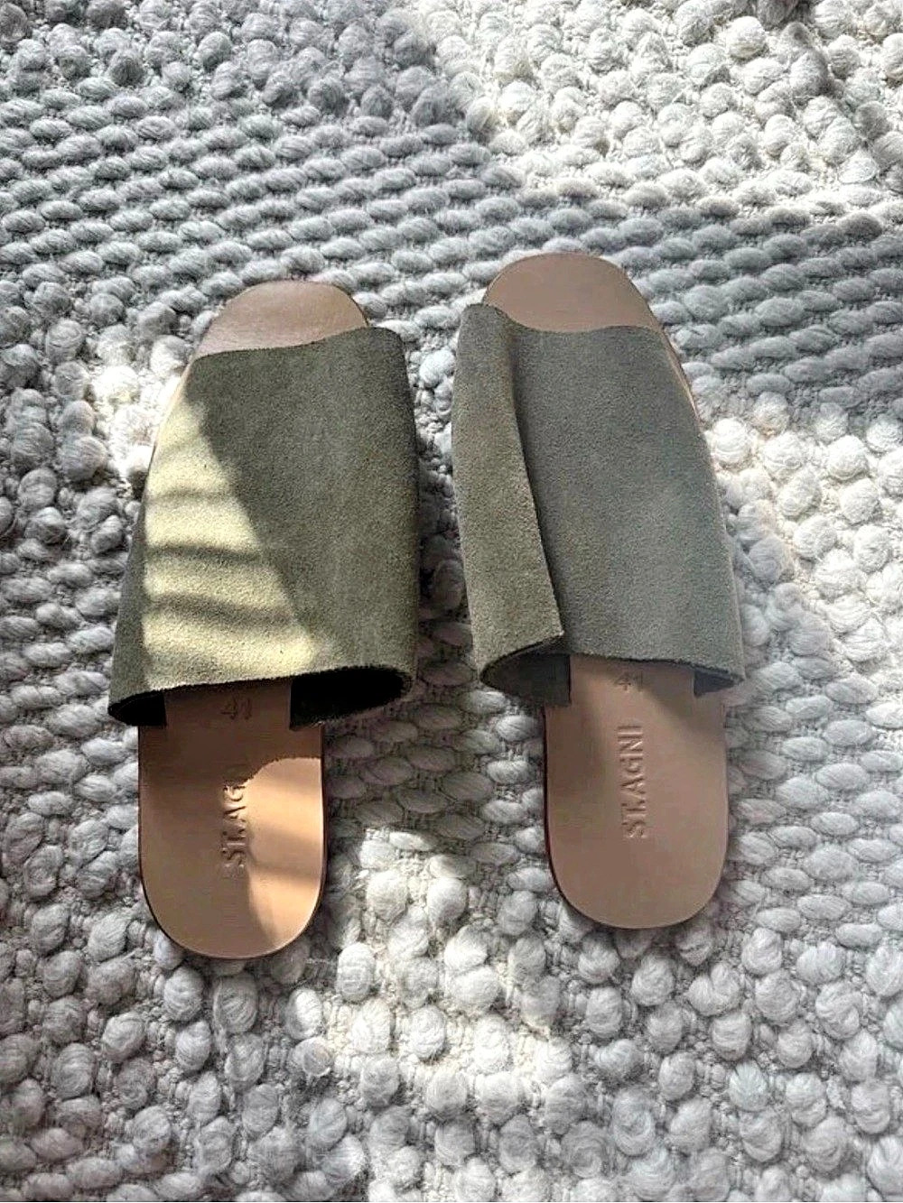 St. Agni Olive Slide Sandals